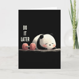 Tarjeta Tired Panda Gym – Cute Funny Workout Art