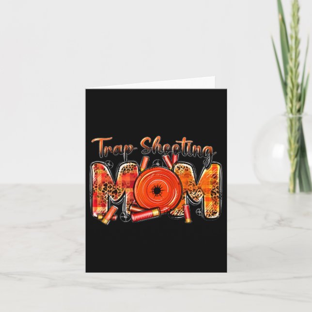 Tarjeta Tiro al Plato Mamá Leopardo Occidental Día de la M (Anverso)