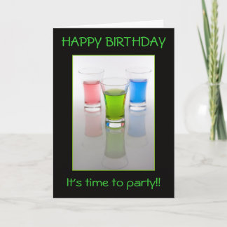 Tarjeta ¡Tiros de la barra, feliz cumpleaños!
