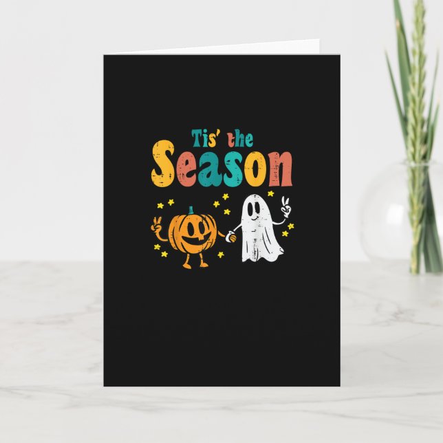 Tarjeta Tis Season Pumpkin Leaf Latte Fall Softball (Anverso)
