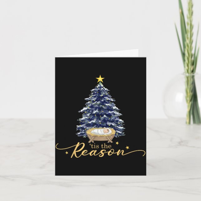 Tarjeta Tis The Reason Nativity Christmas Baby Jesus Catho (Anverso)
