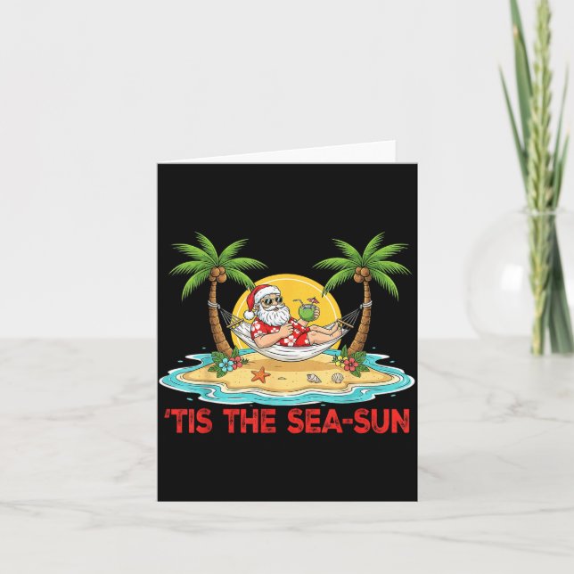 Tarjeta Tis The Sea-sun Santa Beach Vibes Christmas In Jul (Anverso)
