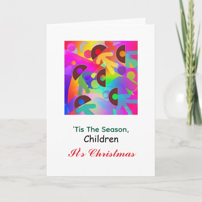 Tarjeta 'Tis The Season, Children It's Christmas Rainbow  (Anverso)