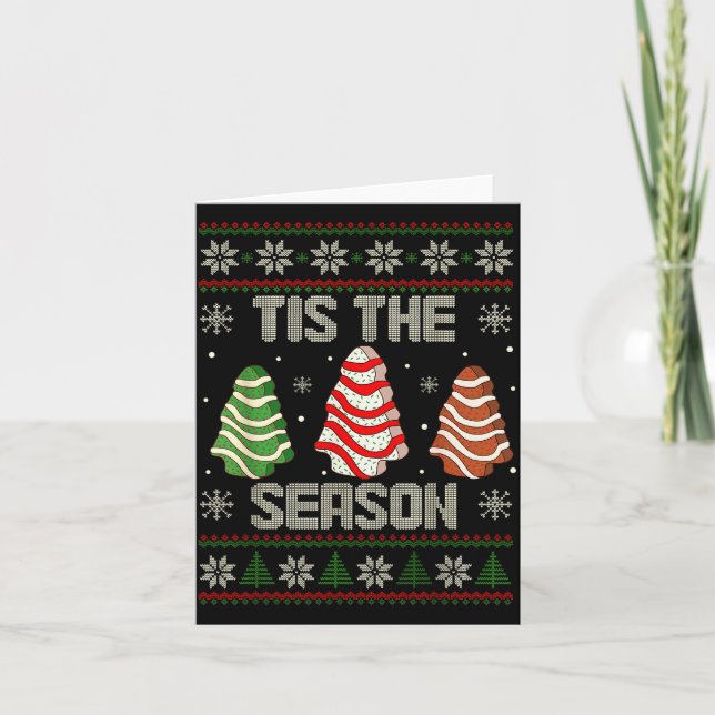 Tarjeta Tis The Season Christmas Tree Cakes Debbie Holiday (Anverso)