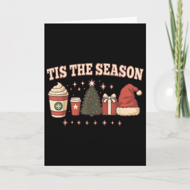 Tarjeta Tis The Season Festive Holiday Christmas Quote  (Anverso)