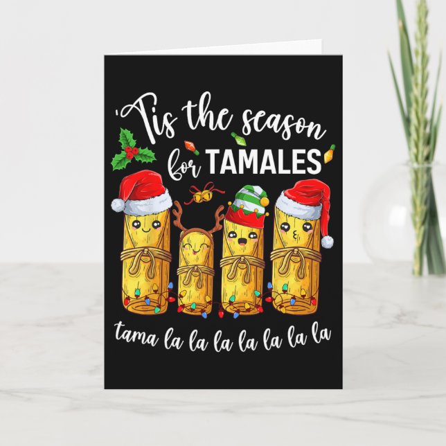 Tarjeta Tis The Season For Tamales Christmas Holiday Mexic (Anverso)