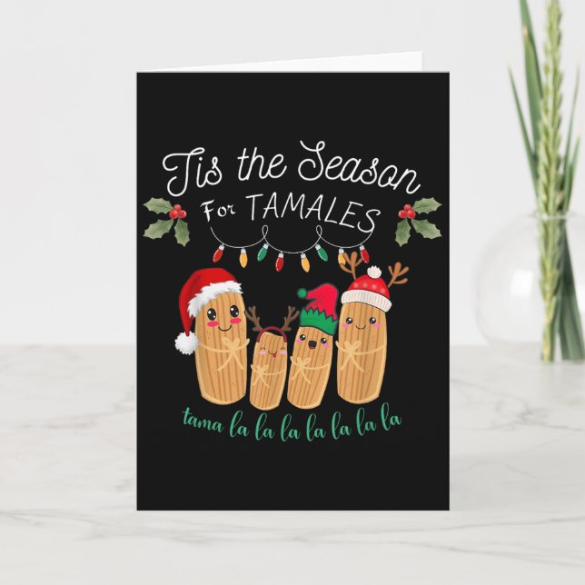 Tarjeta Tis The Season For Tamales Mexican Christmas  (Anverso)