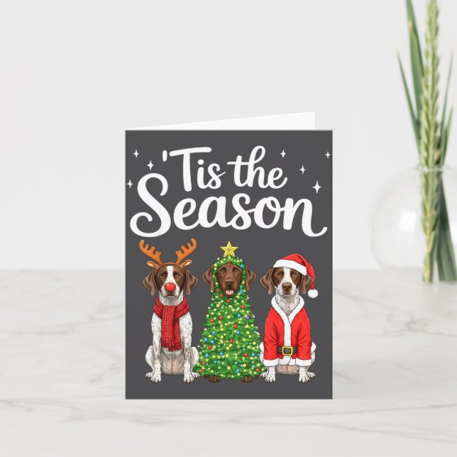 Tarjeta Tis The Season German Shorthaired Inter Christmas  (Anverso)