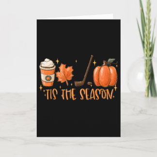 Tarjeta Tis The Season Hockey Latte Leaves Hello Pumpkin H