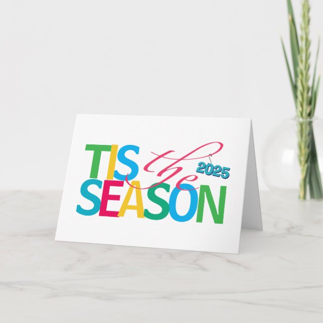 Tarjeta Tis the Season Holiday Greeting Card (Anverso)