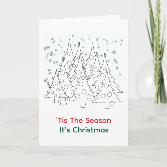 Tarjeta 'Tis The Season It's Christmas Trees  (Anverso)