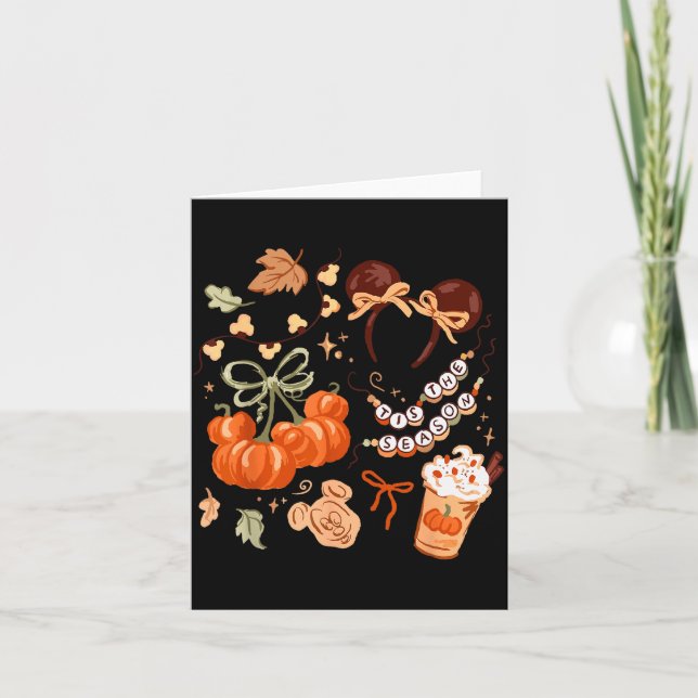 Tarjeta Tis The Season Pumpkin Season, Fall Harvest Autumn (Anverso)