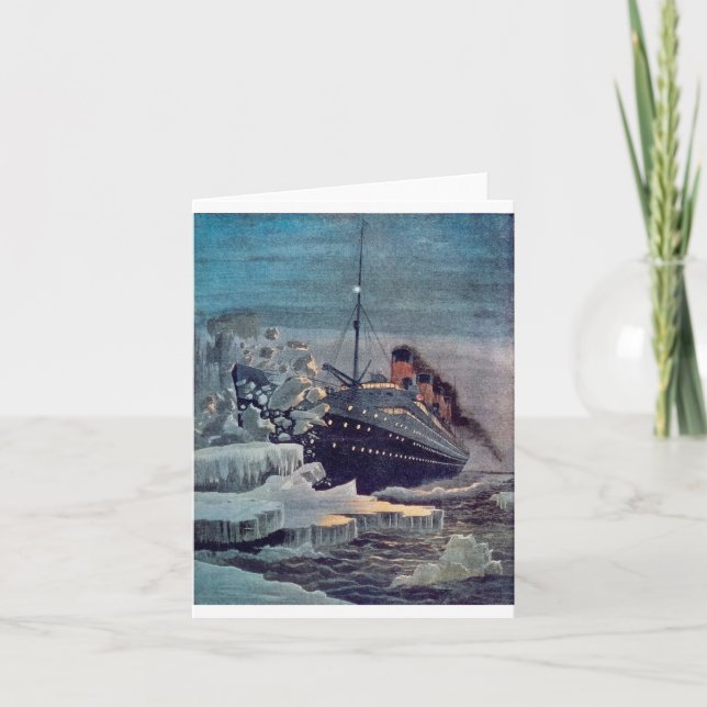 Tarjeta Titanic Hits Iceberg (Anverso)