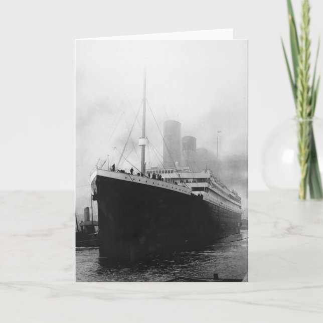 Tarjeta Titánico en muelle en Southampton (Anverso)