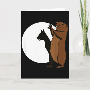 Tarjeta Títeres de sombra de marmotas divertidos 