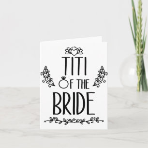 Tarjeta Titi De La Familia Del Partido De La Boda De Novia