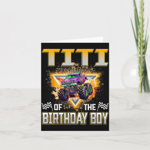 Tarjeta Titi del cumpleaños del niño Camión Monstruo Cumpl