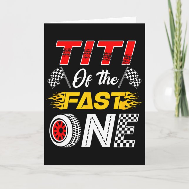 Tarjeta Titi Del Rápido Cumpleaños Número 1 Auto De Carrer (Anverso)