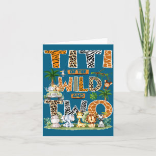 Tarjeta Titi del salvaje y Two Zoo segundo cumpleaños Safa