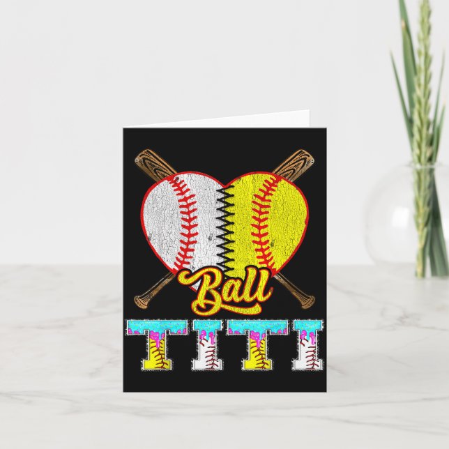 Tarjeta Titi Of Both Half Baseball Softball Ice Cream Drip (Anverso)