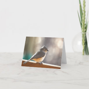 Tarjeta Titmouse copetudo Notecard - esconda dentro