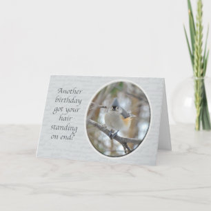 Tarjeta Titmouse copetudo otro cumpleaños