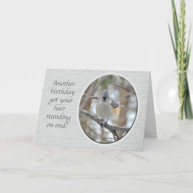 Tarjeta Titmouse copetudo otro cumpleaños (Anverso)