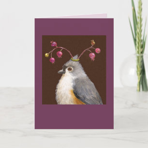 Tarjeta Titmouse y bayas