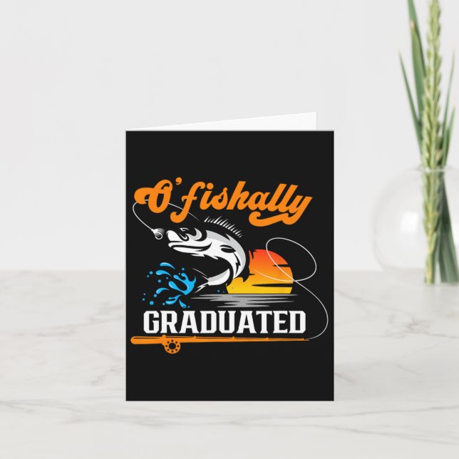 Tarjeta Título de graduación del amante de la pesca gradua (Anverso)
