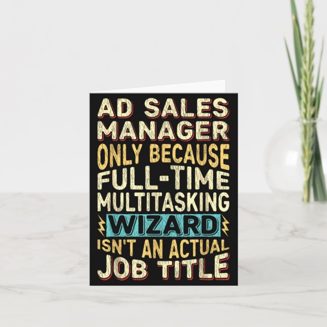 Tarjeta Título de trabajo de mago Cita - Divertido Adminis (Anverso)
