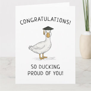 Tarjeta Título divertido de graduación de pato Pun nuevo s