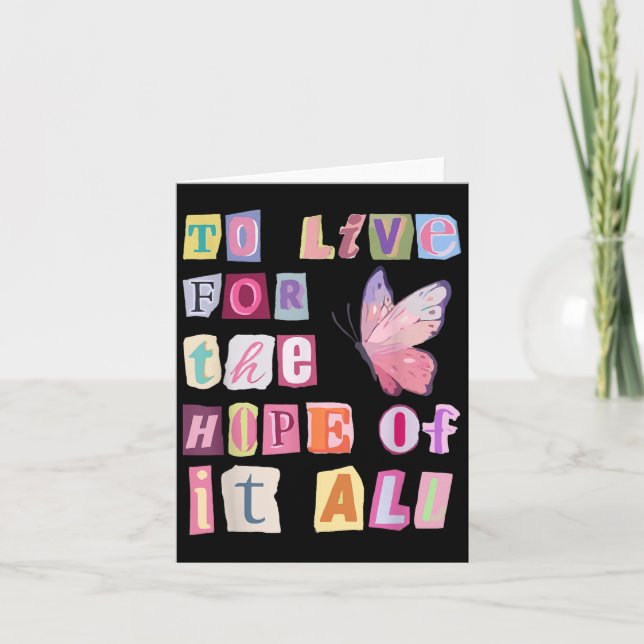 Tarjeta To Live For The Hope Of It Music  (Anverso)