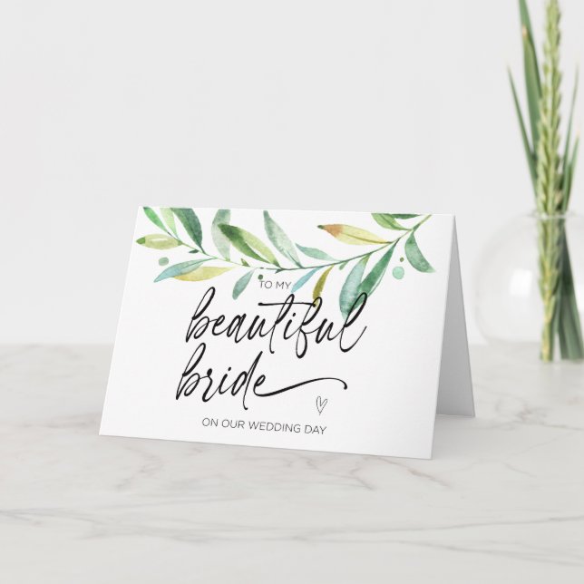 Tarjeta To My Beautiful Bride Wedding Gift from Groom Card (Anverso)