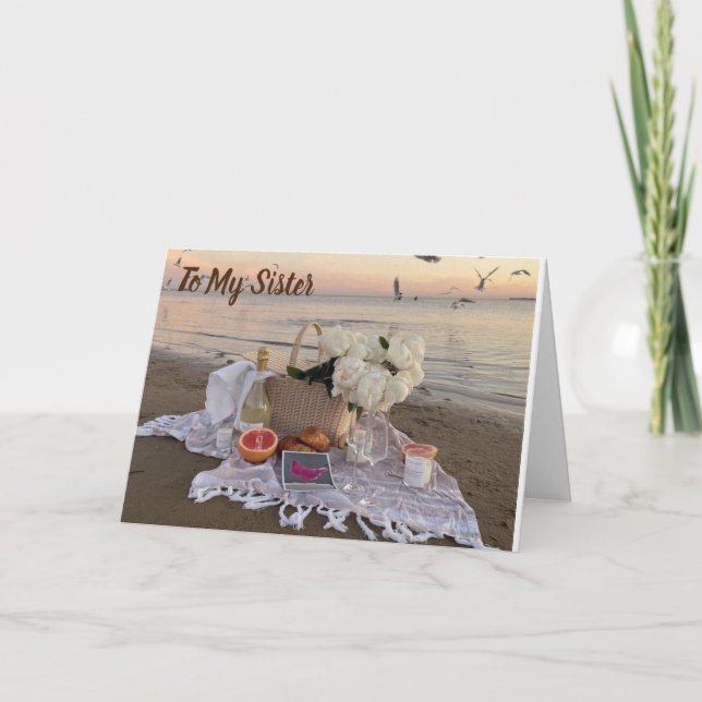 TARJETA **TO MY BEAUTIFUL SISTER** A ROSE CARD (Anverso)
