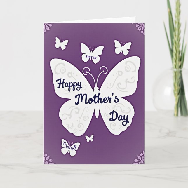Tarjeta To My Sister Floral Design Card (Anverso)