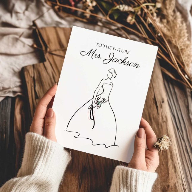 Tarjeta To the Future Mrs Wedding Dress Greeting Card (Subido por el creador)