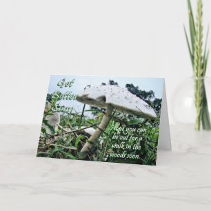 Tarjeta Toadstool Get Well - puede cambiar la redacción in