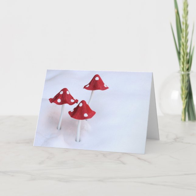 Tarjeta Toadstools de invierno (Anverso)