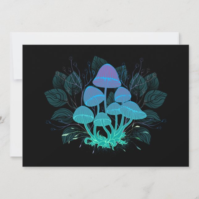 Tarjeta Toadstools en Bushes (Anverso)