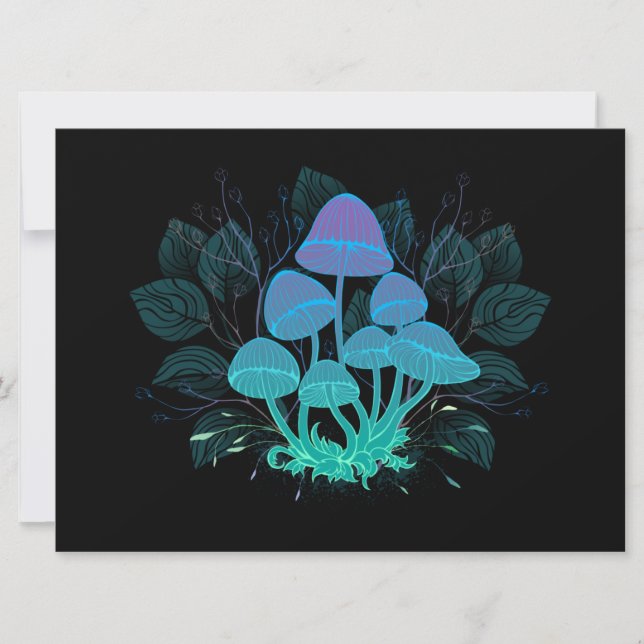 Tarjeta Toadstools en Bushes (Anverso)