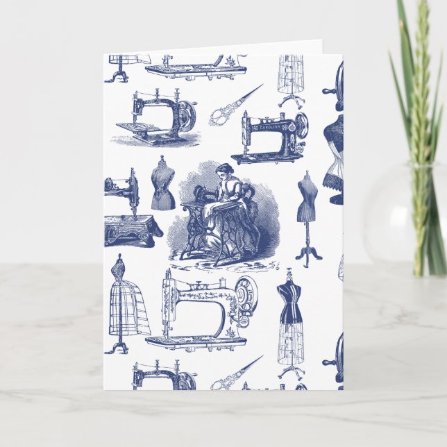 Tarjeta Toalla de coser vintage (Anverso)