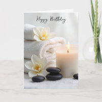 Toallas de spa de cumpleaños con flores de magnoli