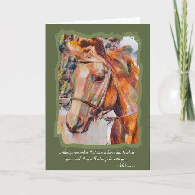 Tarjeta Toca tu alma perdida de la simpatía del caballo (Anverso)