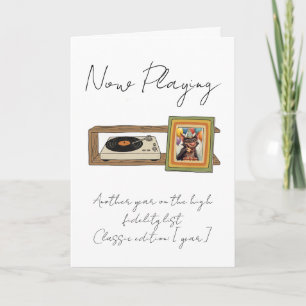 Tarjeta Tocadiscos de vinilo retro foto personalizada
