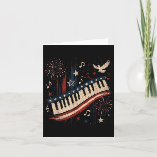 Tarjeta Tocado de piano divertido patriótico bandera de EE