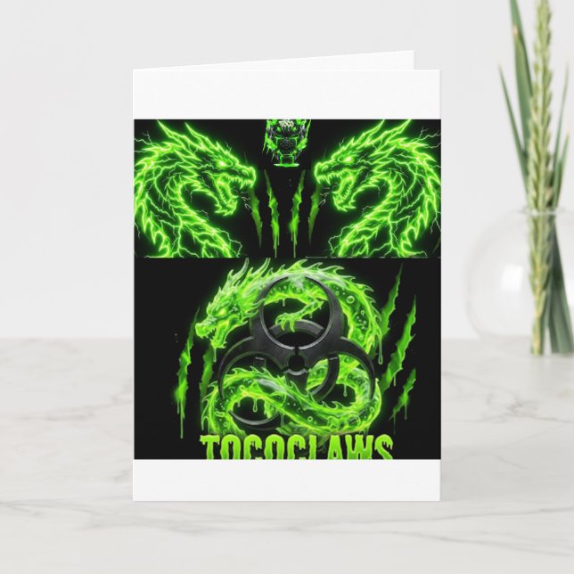 Tarjeta TOCOCLAWS Dragones Gemelos Neon Verde Relámpago (Anverso)