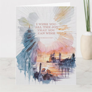 Tarjeta "Toda la alegría que puedas desear" saludo acuátic