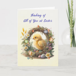 Tarjeta Toda la chica de Pascua en la corona de Grapevine