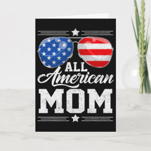 Tarjeta Toda Mamá Americana Gafas De Sol Del 4 De Julio Dí