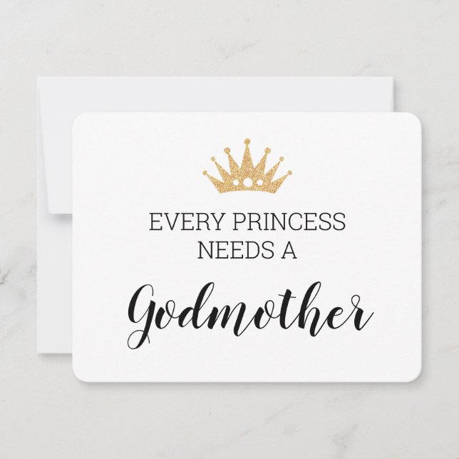 Tarjeta Toda Princesa Necesita Un Bautismo De Madrina (Anverso)